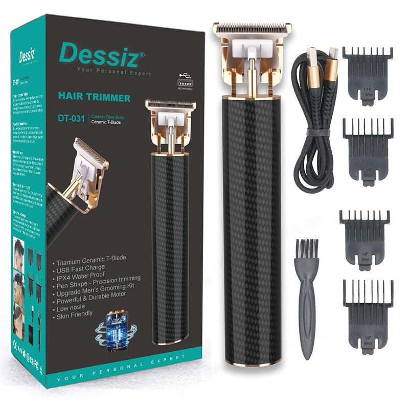 [Australia] - Dessiz Electric Carbon Fibre Outliner Hair Trimer With Ceramic TBlade, Man Hair Clippers and Veard Trimmer 