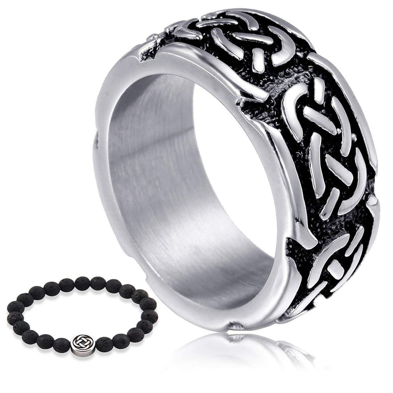 [Australia] - Gungneer Stainless Steel Interwoven Celtic Knot Engagement Ring Wedding Band Trinity Jewelry Accessories Men Women 13 