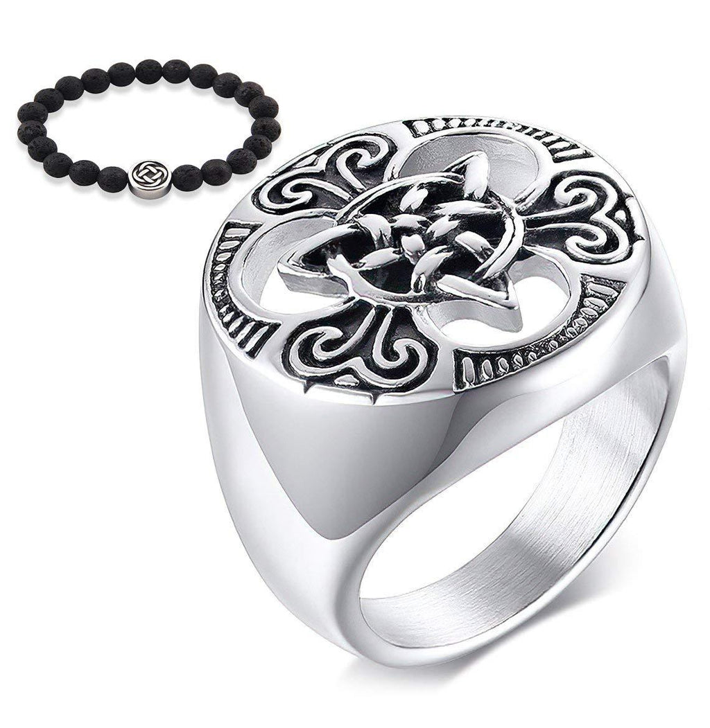 [Australia] - Gungneer Stainless Steel Celtic Triquetra Knot Eternal Love Ring US Size 7-13 Irish Engagement Jewelry Men Women 13 