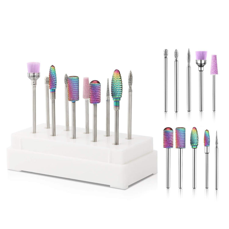 [Australia] - Bestidy 10pcs Nail Drill Bits Set,Acrylic Nail File Bits Tungsten Carbide 3/32'' Professional Efile Drill Bits for Manicure Pedicure Nail Art Tools 