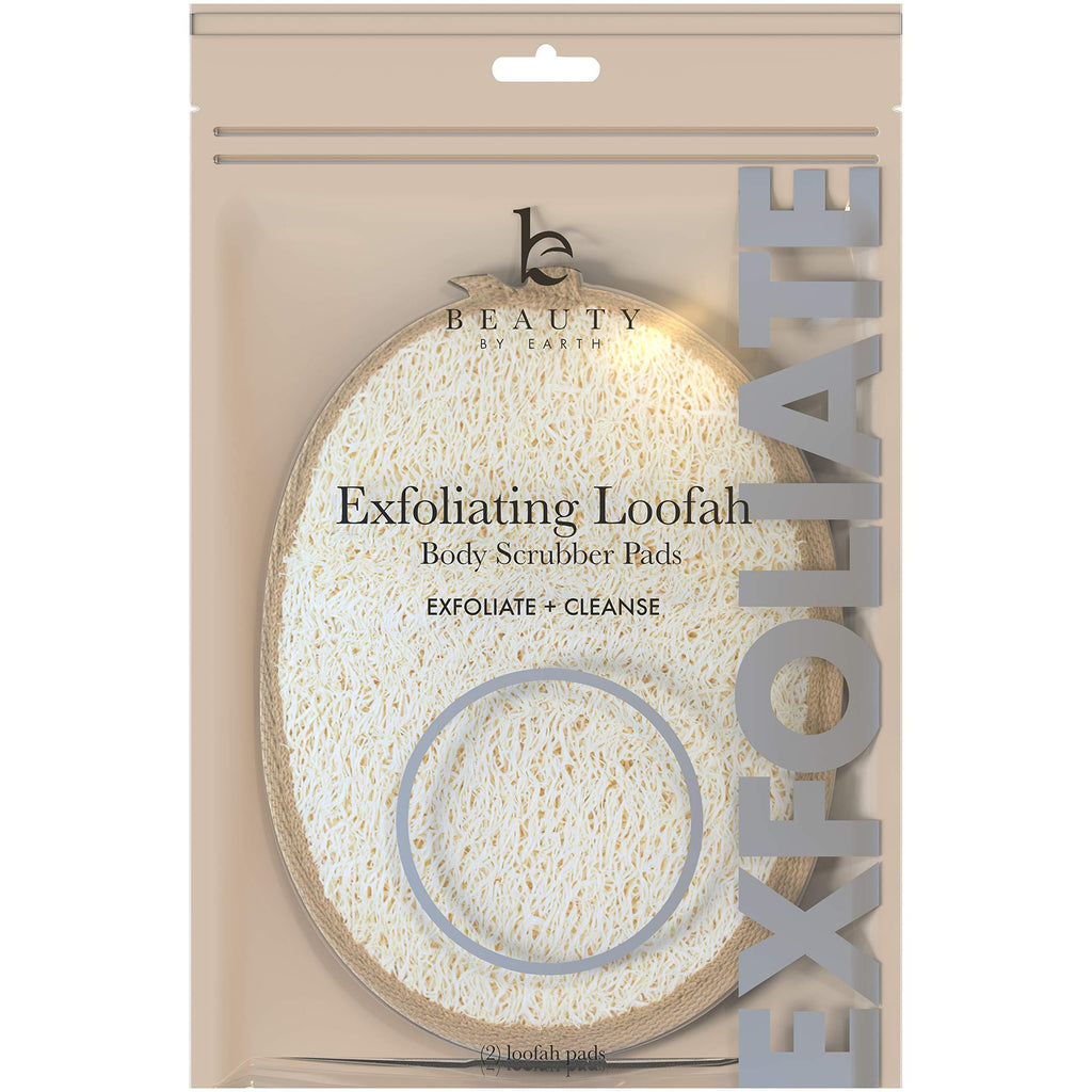 [Australia] - Exfoliating Loofah Sponge Body Scrubber - Pack of 2 Natural Loofah Sponges, Shower Body Exfoliator Scrubbing Pads for Removing Dead Skin 