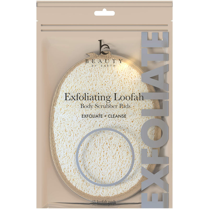 [Australia] - Exfoliating Loofah Sponge Body Scrubber - Pack of 2 Natural Loofah Sponges, Shower Body Exfoliator Scrubbing Pads for Removing Dead Skin 