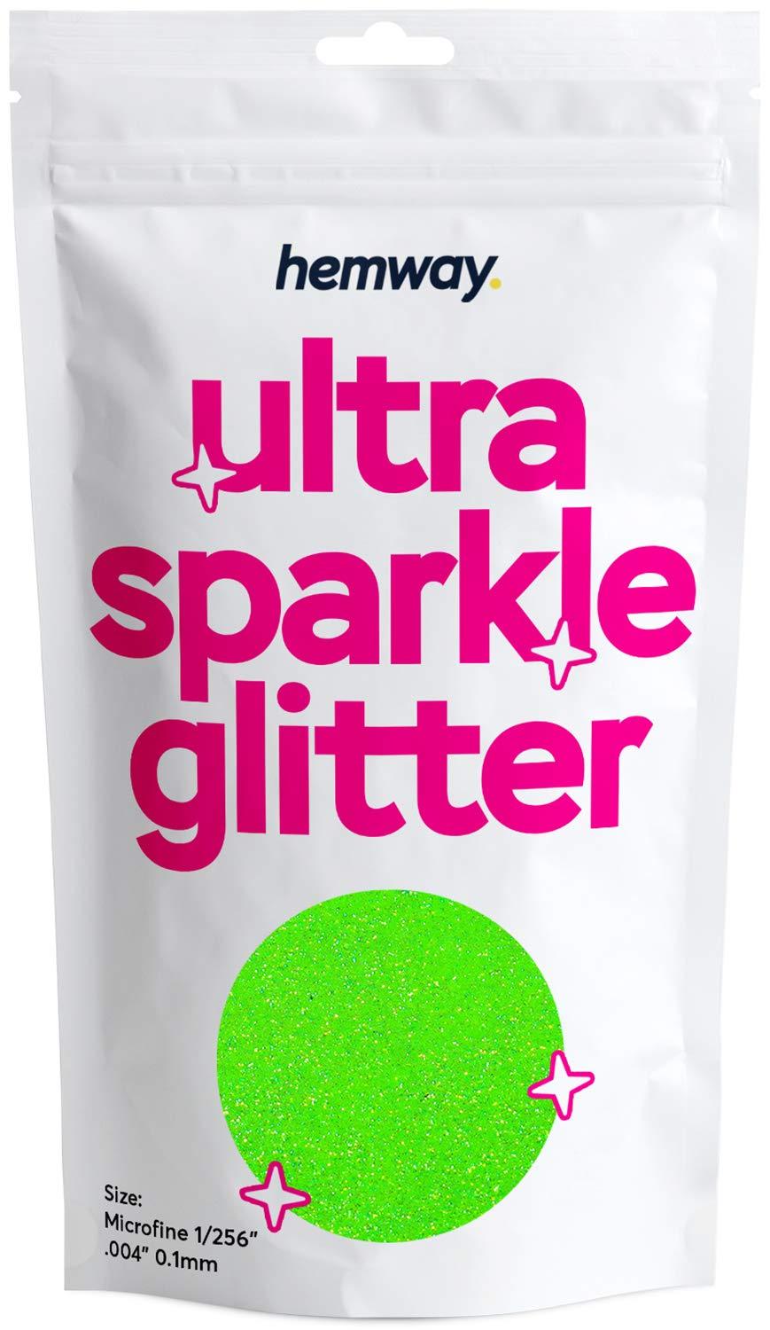 [Australia] - Hemway Ultra Sparkle Glitter - Microfine 1/256" .004" (0.1mm) - Cosmetic Safe, Fine Slime, Crafts, Weddings, Decorations, Art, Beauty, Decoration Scrapbooking - 100g - Fluorescent Green 