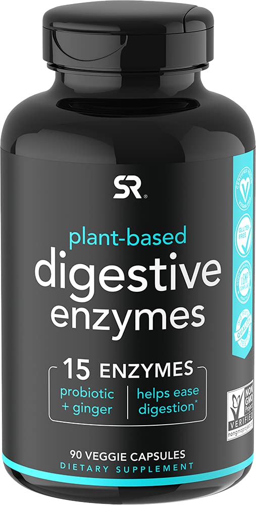 [Australia] - Digestive Enzymes with Probiotics and Ginger - Plant Based Supplement for Dairy, Protein, Sugar & Carbs Digestion - Non-GMO Verified & Vegan Certified (90 Veggie Capsules) 
