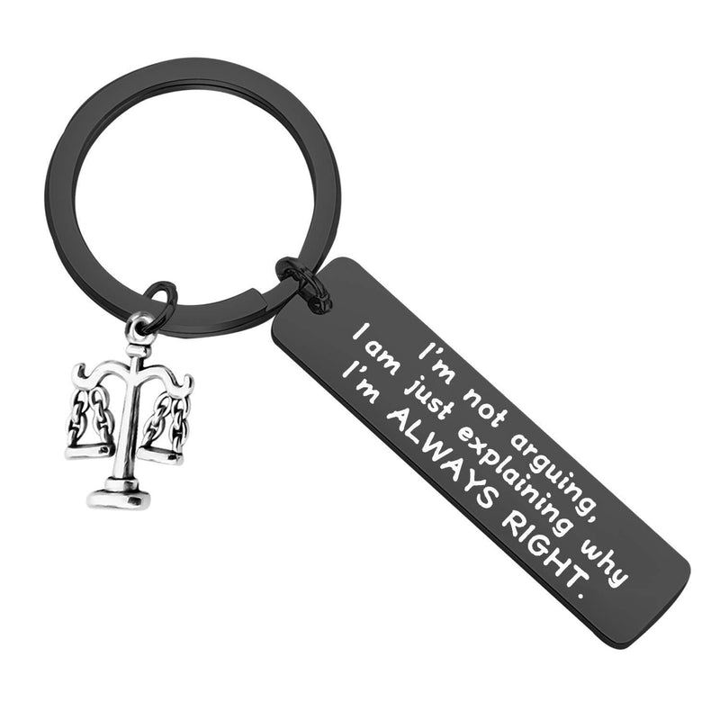 [Australia] - AKTAP Funny Lawyer Gifts Lawyer Key Chain I'm Not Arguing I Am Just Explaining Why I'm Always Right Arguing blace keychain 