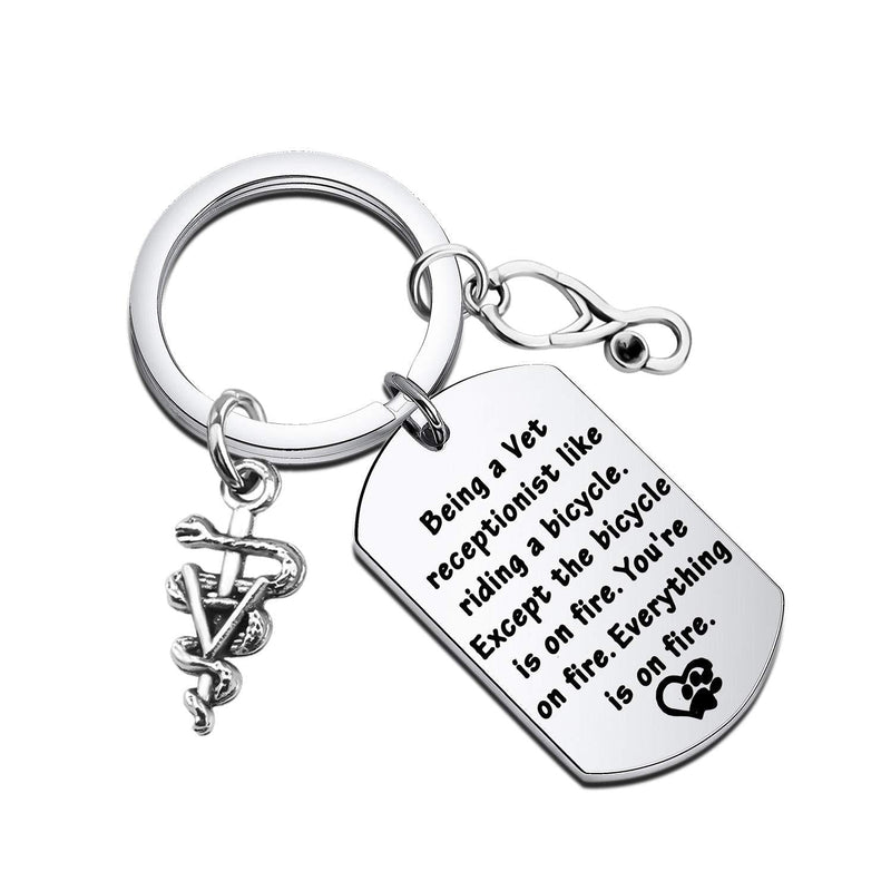 [Australia] - FEELMEM Vet Tech Jewelry Vet Receptionist Gift Keychain Veterinary Assistant Gift Veterinarian Gift Veterinary Medicine Graduation Gift 