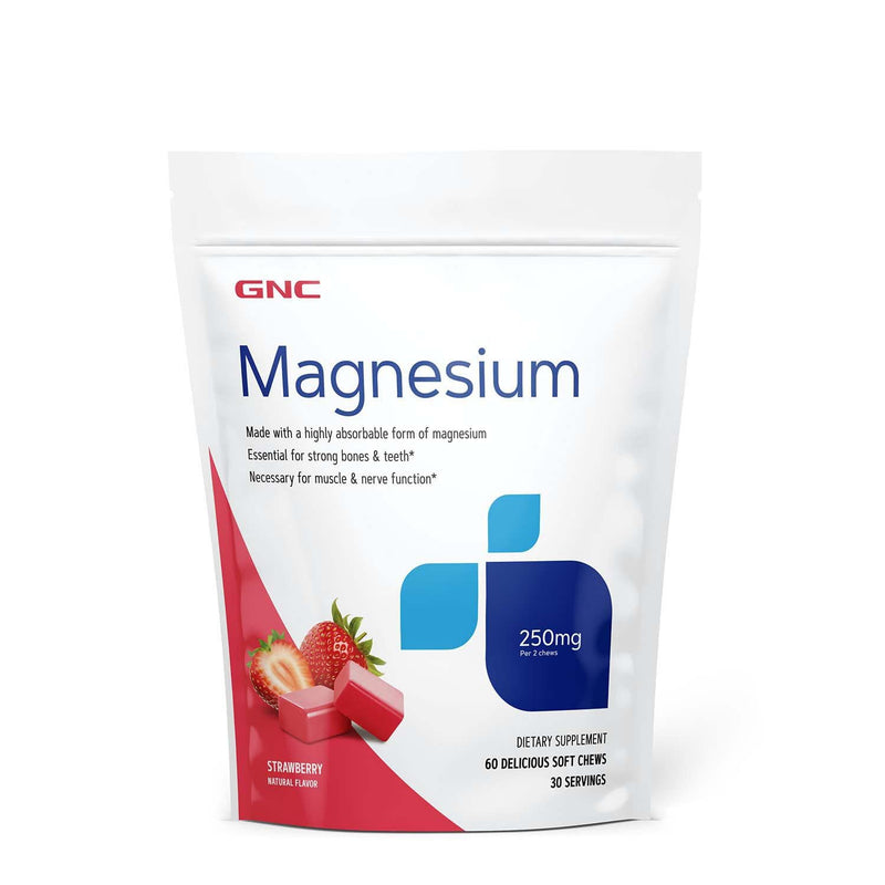 [Australia] - GNC Magnesium 250mg - Strawberry - 60 Soft Chews 