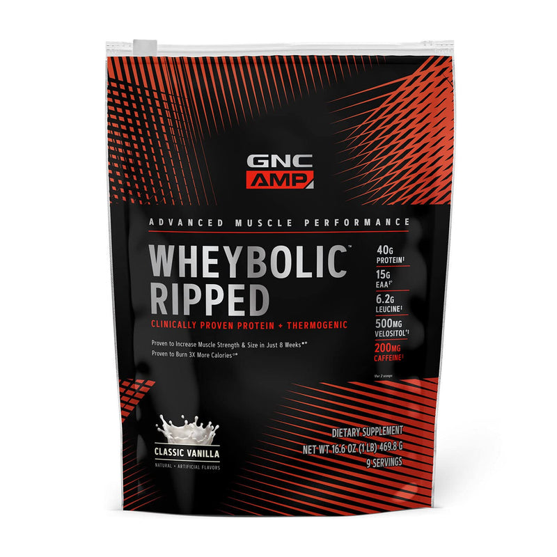 [Australia] - GNC AMP Wheybolic Ripped | Targeted Muscle Building and Workout Support Formula | Pure Whey Protein Powder Isolate with BCAA | Gluten Free | 9 Servings | Classic Vanilla 