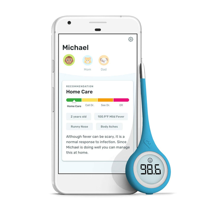 [Australia] - Kinsa QuickCare Smart Thermometer for Fever - Digital Medical Baby, Kid and Adult Termometro - Accurate, Fast, FDA Cleared Thermometer for Oral, Armpit or Rectal Temperature Reading 