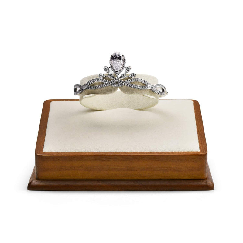 [Australia] - Oirlv Solid Wood Jewelry Display Stand Square Ring Earrings Bracelet Jewelry Holder (Creamy-white Bracelet Holder) Creamy-white Bracelet Holder 
