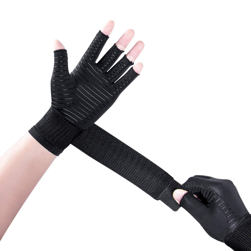 [Australia] - Thx4COPPER Compression Arthritis Gloves with Strap,Carpal Tunnel,Typing,Support … Large-X-Large 