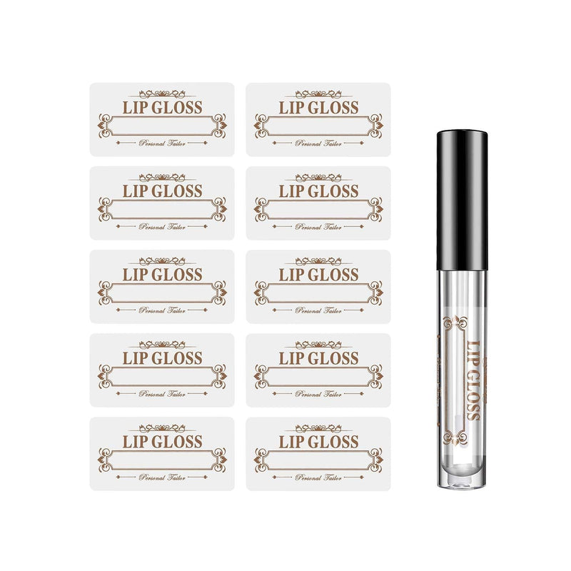 [Australia] - 50 pcs Clear Lip Gloss Tube Labels， lip gloss DIY sticker (gold-50) Glod-50pcs 