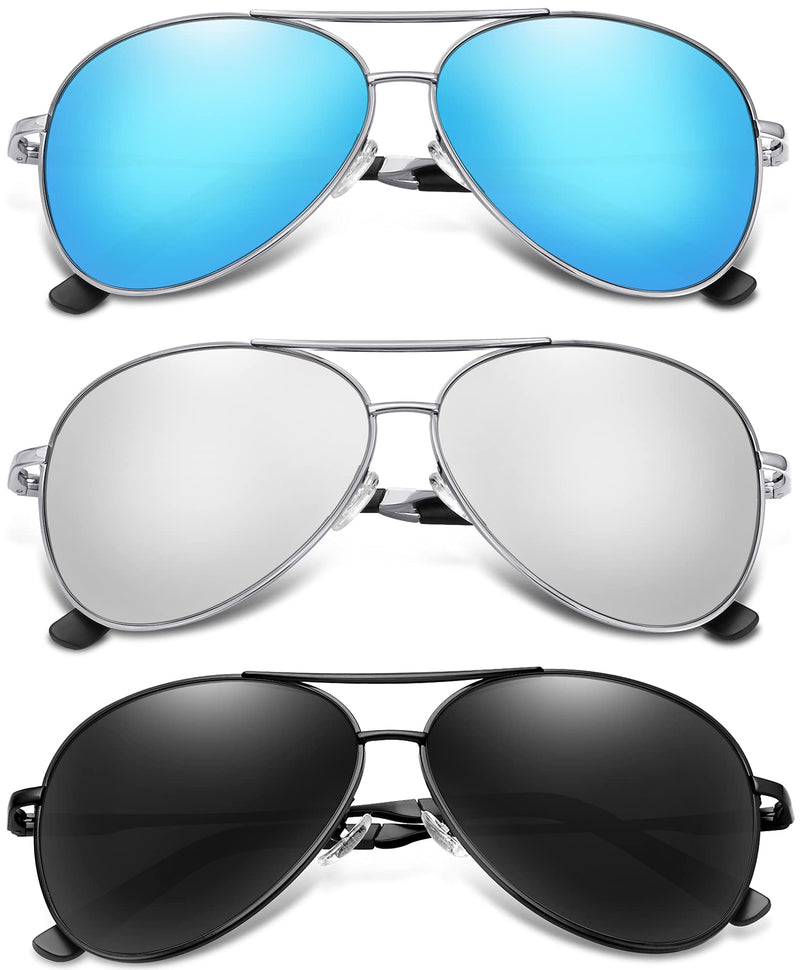 [Australia] - Polarized Aviator Sunglasses for Men and Women-UV400 Protection Mirrored Lens -Metal Frame with Spring Hinges 1 Multicolor 58 Millimeters 