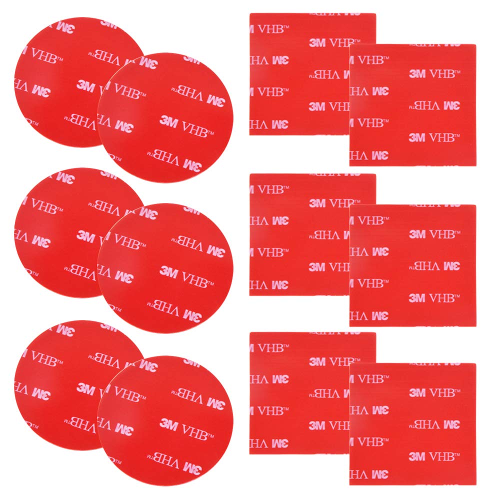 [Australia] - 12 PCS 3M Double Sided Foam Adhesive Tape Pads,DanziX Round and Square VHB Sticky Pads Replacement Mounting Tape 