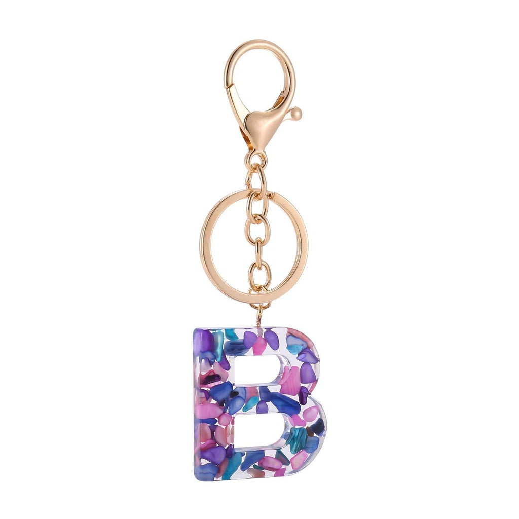 [Australia] - Letter A Keychain Accessories Cute Crystals Keyring Initial Key Ring for Women Letter B 