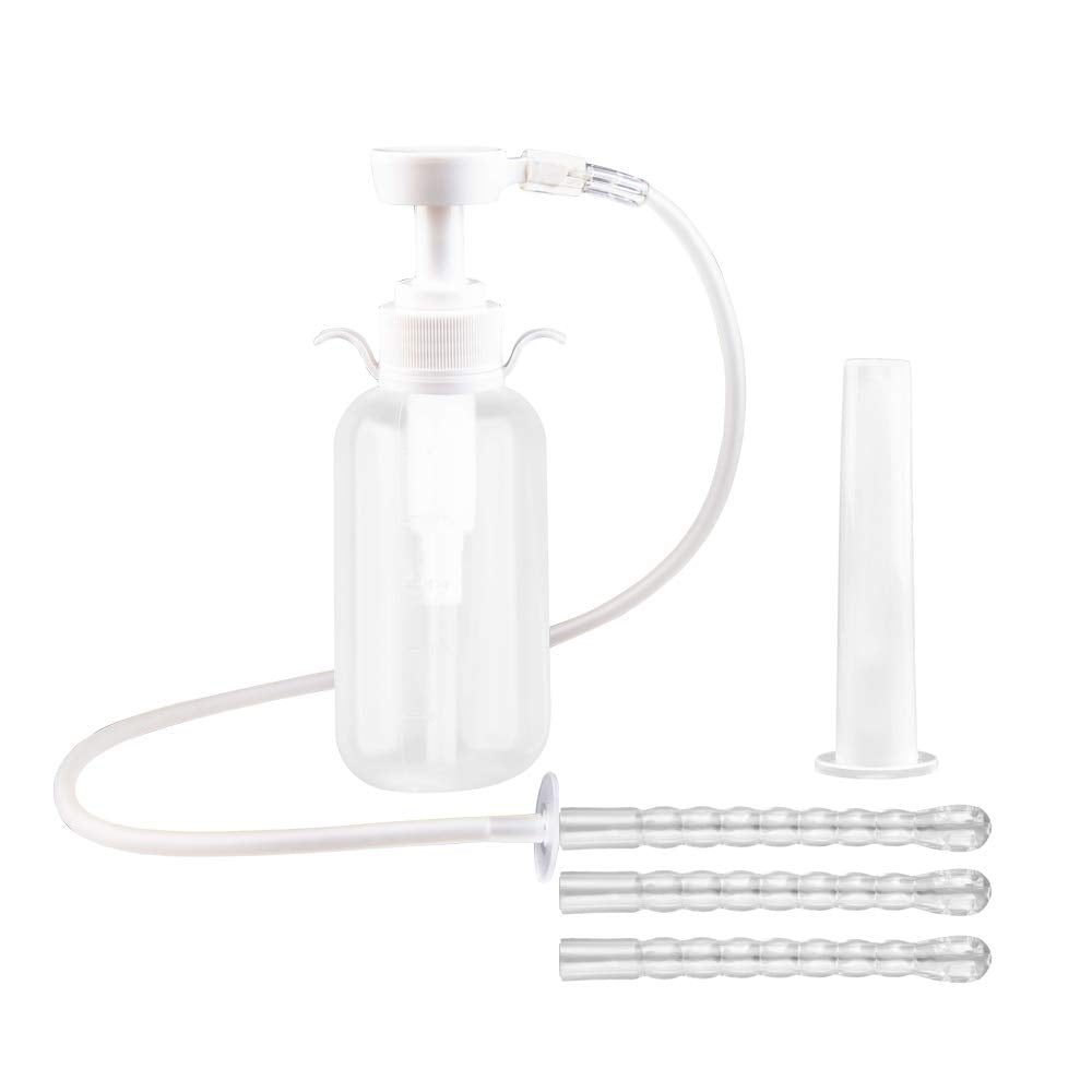 [Australia] - 300ml Vaginal Douche-Anal Douche and Vagina Cleaning Household Coffee Enema kit, 3 Nozzle Heads, Reusable Manual Pressure Douche Bottle Enema, for Men and Women Douche, Colon Cleansing, Nursing 