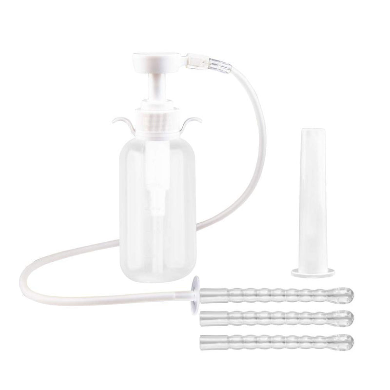 [Australia] - 300ml Vaginal Douche-Anal Douche and Vagina Cleaning Household Coffee Enema kit, 3 Nozzle Heads, Reusable Manual Pressure Douche Bottle Enema, for Men and Women Douche, Colon Cleansing, Nursing 