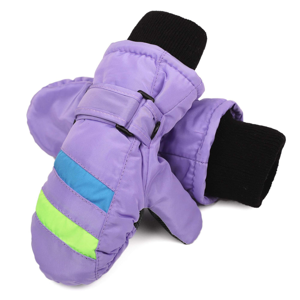 [Australia] - Kids Ski Mittens for Toddler Infant Baby Boy and Girl Thinsulate Waterproof Winter Snow Mittens 2-4 Years Lavender 