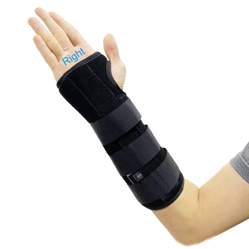 [Australia] - TANDCF bestlife Unisex Forearm and Wrist Support Splint Brace Double Fixation Wrist Brace For Carpal Tunnel,Adjustable Night Time Forearm Immobilizer Brace Splints,9.8 inch (25cm) length(RH/S) Right Hand Small/Medium 