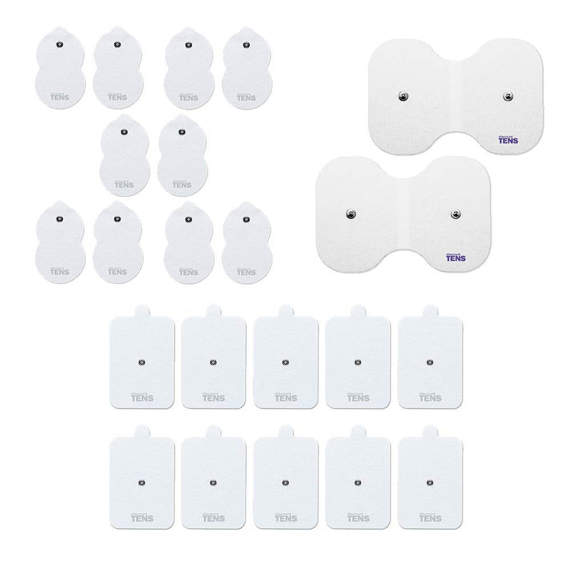 [Australia] - Discount TENS, Omron Compatible TENS Electrodes, 22 Premium Omron Compatible Replacement Pads for TENS Units. 3 Sizes Included. 