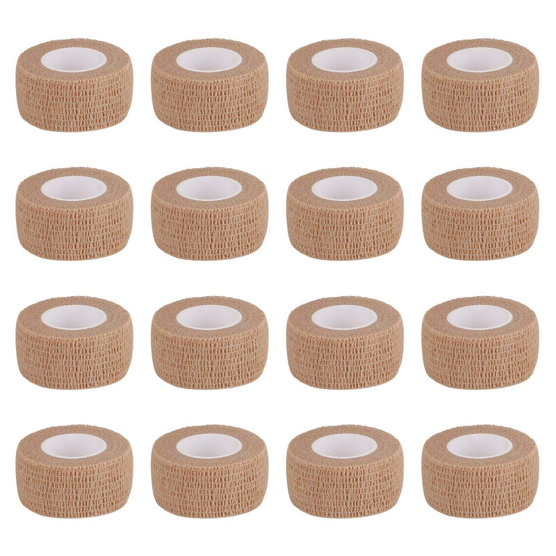 [Australia] - Bandage Wrap 16 Pack 1”x 5 Yards Self Adherent Wrap Breathable Self Adhesive Bandage Wrap Rolls Cohesive Bandage Athletic Elastic First Aid Tape for Stretch Athletic, Ankle Sprains, Swelling, Sports Beige 1 Inch (Pack of 16) 