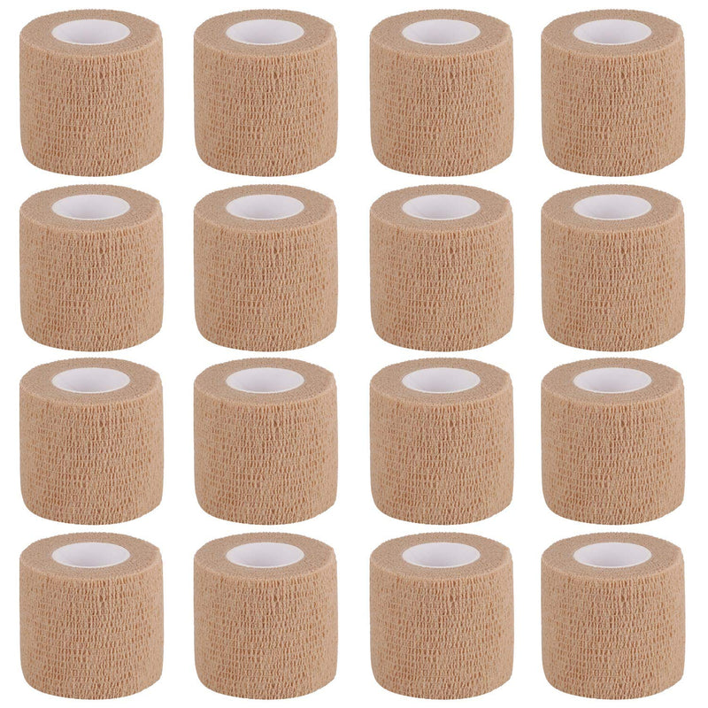 [Australia] - Bandage Wrap 16 Pack 2”x 5 Yards Self Adherent Wrap Breathable Self Adhesive Bandage Wrap Rolls Cohesive Bandage Athletic Elastic First Aid Tape for Stretch Athletic, Ankle Sprains, Swelling, Sports Beige 2 Inch (Pack of 16) 