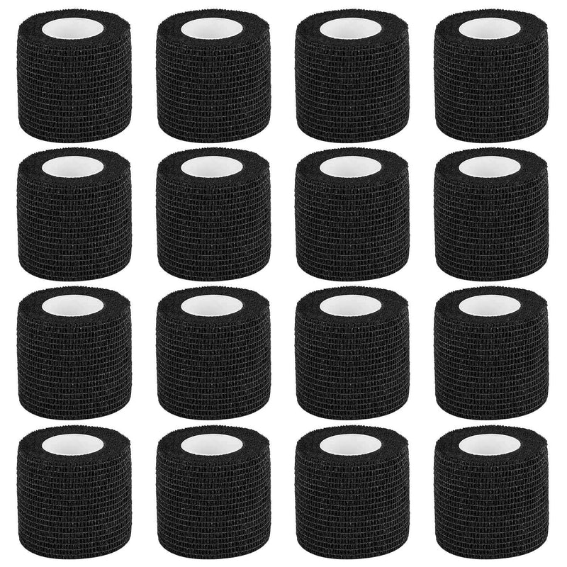 [Australia] - Bandage Wrap 16 Pack 2”x 5 Yards Self Adherent Wrap Breathable Self Adhesive Bandage Wrap Rolls Cohesive Bandage Athletic Elastic First Aid Tape for Stretch Athletic, Ankle Sprains, Swelling, Sports Black 2 Inch (Pack of 16) 