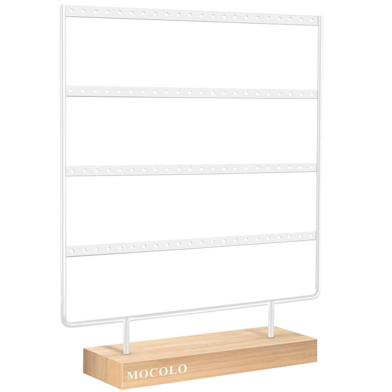 [Australia] - Earring Holder Stand, Earring Organizer Display Holder Stand for Hanging Earrings(88 Holes & 4 Layers) (White) White 