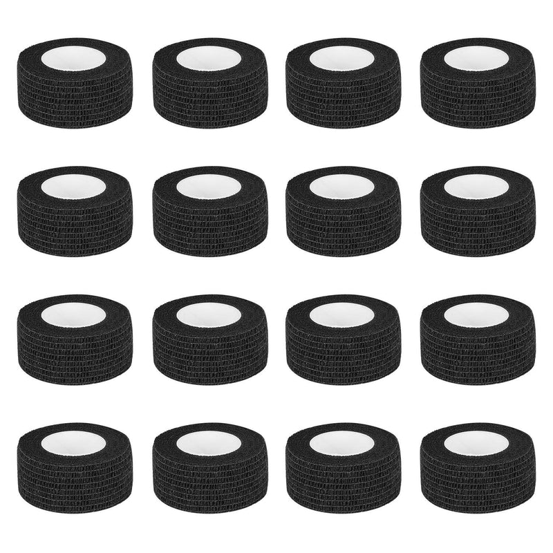 [Australia] - Bandage Wrap 16 Pack 1”x 5 Yards Self Adherent Wrap Breathable Self Adhesive Bandage Wrap Rolls Cohesive Bandage Athletic Elastic First Aid Tape for Stretch Athletic, Ankle Sprains, Swelling, Sports Black 1 Inch (Pack of 16) 