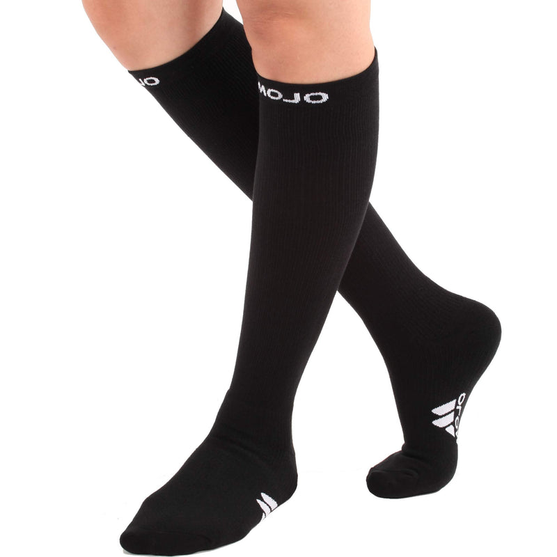 [Australia] - Mojo Athletic Compression Socks Knee Length - Medium Support 15-20mmHg Black 4XL 4X-Large 