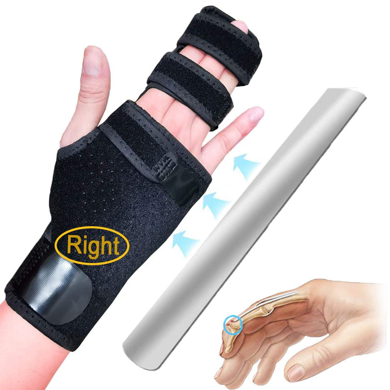 [Australia] - Footsihome Trigger Finger Splint for Two or Three Finger Support, Finger Brace Wist Immobilizer for Broken Joints, Sprains, Contractures, Arthritis, Tendonitis and Pain Relief Hand Right 