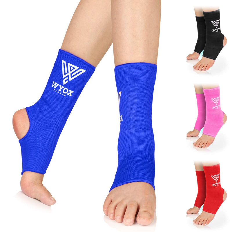 [Australia] - WYOX Ankle Wraps Support Boxing Gear for Men Women Muay Thai Ankle Support Kickboxing Wraps Gym Ankle Support (Pair) Blue L / XL (Women 7.0 - 10.5/ Men 6.0 - 9.5) 