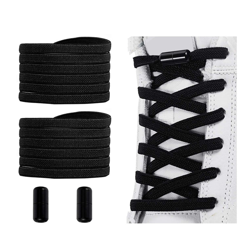 [Australia] - No Tie Shoelaces , Elastic Shoelaces for Adults/Kids，Elastic No Tie Shoe Laces Black 