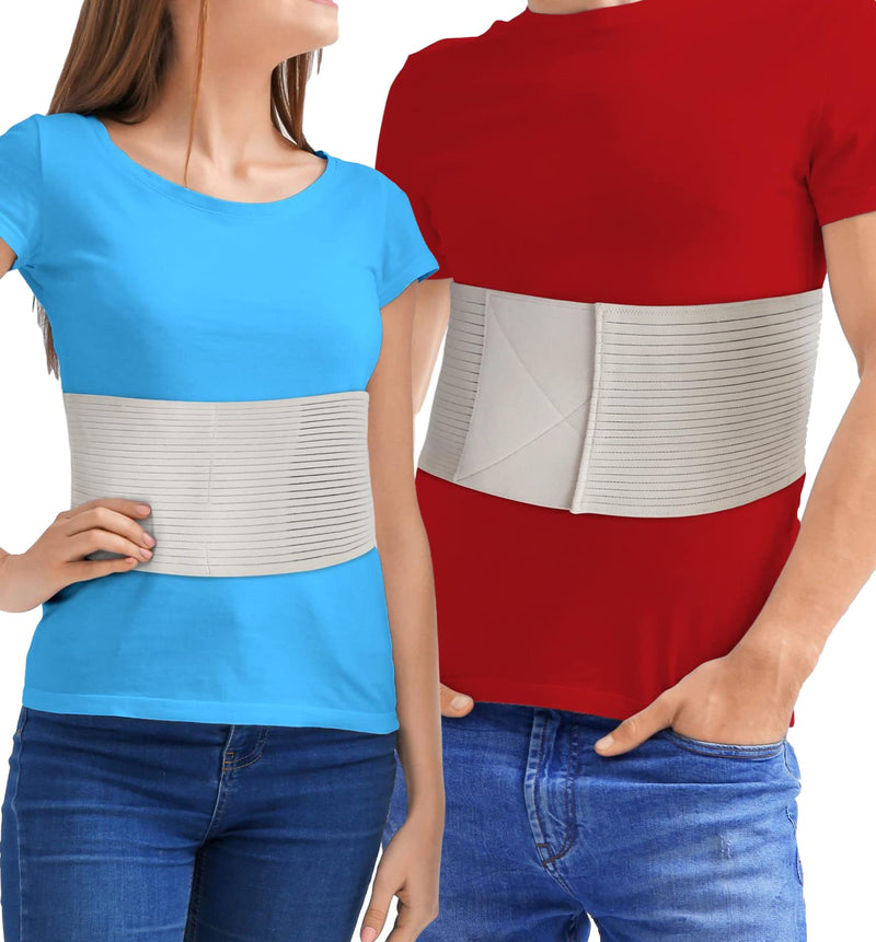 [Australia] - Chest Binder Rib Brace – Beige Rib Belt to Reduce Rib Cage Pain. Chest Compression Support for Rib Muscle Injuries, Bruised Ribs or Rib Flare. Breathable Chest Wrap Breast Binder Women or Men (L/XL) L/XL (37" to 48") 