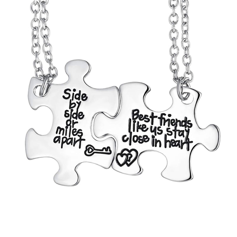 [Australia] - starchenie BFF Best Friend Necklaces for 2/3/4 Girls Fashion Rhinestone Crystal Puzzle Friendship Pendant Necklaces 2 Couples Necklace 