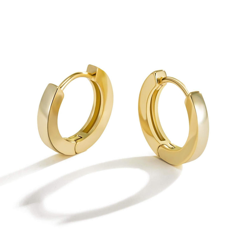 [Australia] - Small Gold Hoop Earrings for Women : 14k Real Gold Plated Hypoallergenic Tiny Cartilage Huggie Girls Ear Jewelry 