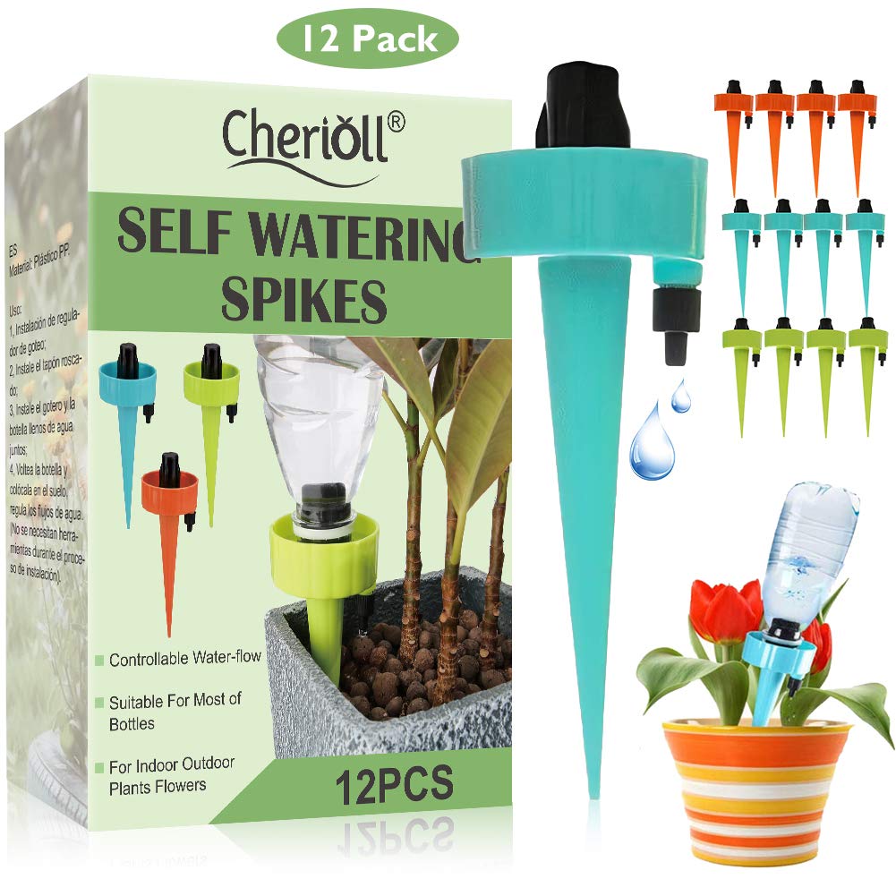 [Australia] - Cherioll Self Watering Spikes, Plant Self Watering Devices, Drip Irrigation Plant Waterer with Slow Release Control Valve Switch, Self Irrigation Watering Drip Devices Suitable for All Bottle 