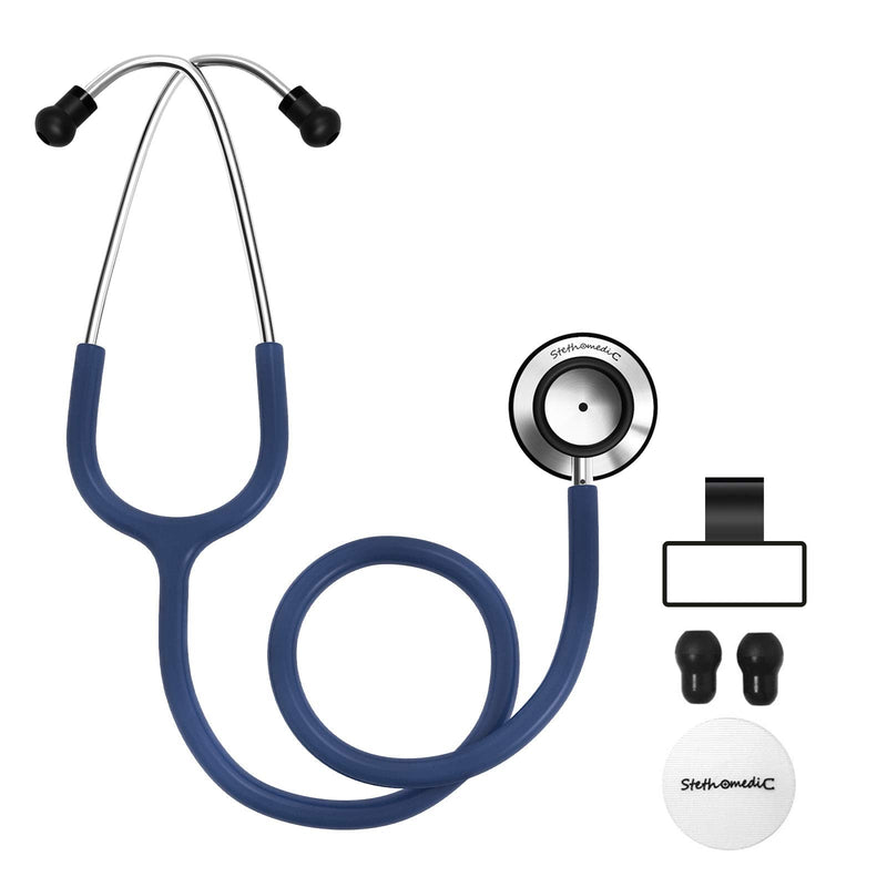 [Australia] - FriCARE Dual Head Stethoscope for Medical and Home, Classic Lightweight Design, Stethoscope for Adult, Gift for Nurses, Doctors, Medical Students, 28 inch (Navy Blue) Navy Blue 