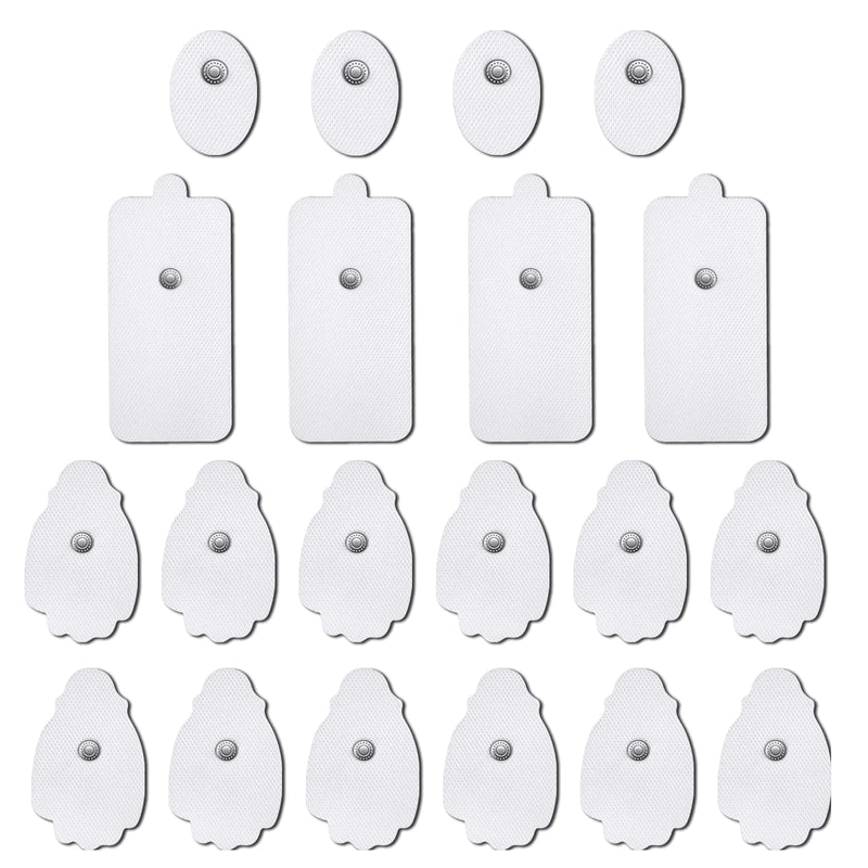 [Australia] - TENS/EMS Unit Replacement Pads, FOXPEED Upgraded 3rd Gen Large Premium Super Sturdy Snap Electrode Patches with Self-Adhesive Performance for Pain & Muscle Relief Reusable Up to 30 Times 