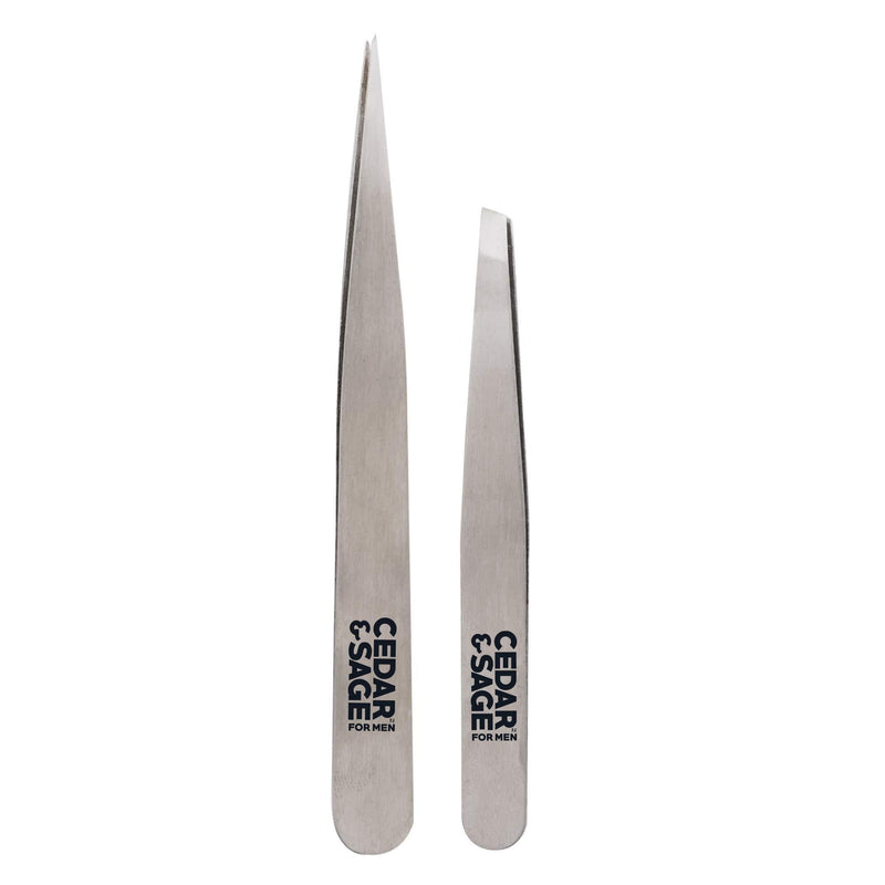 [Australia] - Men's Stainless Steel Tweezer Duo Set Tweezer Set 