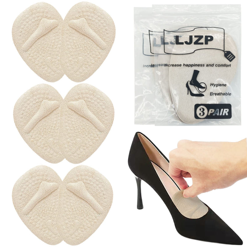 [Australia] - 3 Pairs Metatarsal Pads for Women,Ball of Foot Cushions Soft Gel Forefoot Cushion Inserts for Women Shoes Relieves Pain and Discomfort,Sweat Absorption and Non-Slip Foot Pad and Insole (Beige) 