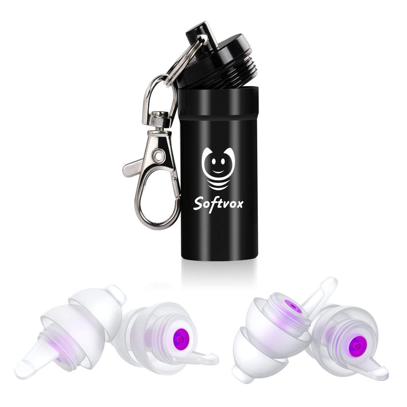 [Australia] - Sleeping Ear Plugs, 2 Pair Earplugs Sound Blocking Sleeping, Noise Reduction Reusable Soft Earbuds – Hearing Protection for Snoring Loud Noise Travel Studying Work–31dB Noise Cancelling Purple 