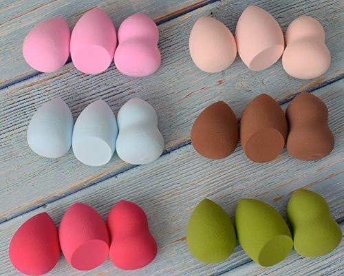 [Australia] - Blacross HAIR travel portable makeup sponge suitable for liquid foundation face cream and pressed powder wet and dry makeup tools mixed colors (5 pieces) 