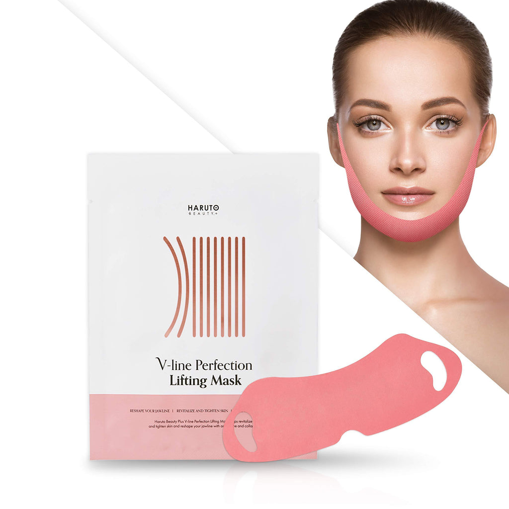 [Australia] - HARUTO BEAUTY+ V Line Perfection Lifting Mask_1p, Reusable Double chin reducer, face line slimming strap, Jaw tightening & firming bandage, V shape contour patch, facelift anti-aging for women. 