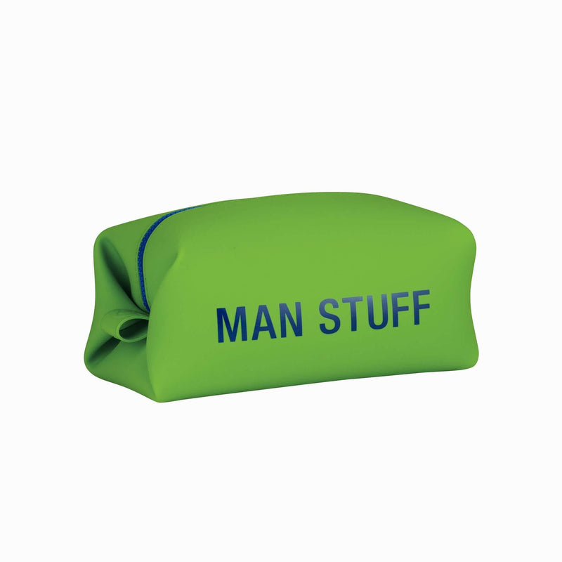 [Australia] - About Face Designs Man Stuff Bright Green 8 x 5 Silicone Toiletry Dopp Kit Travel Bag 