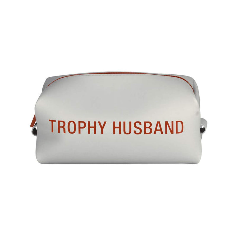 [Australia] - About Face Designs Trophy Husband Bright White 8 x 5 Silicone Toiletry Dopp Kit Travel Bag 