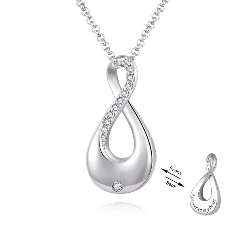 [Australia] - oGoodsunj 925 Sterling Silver 8 Urn Jewelry Memorial Necklace for Ashes Infinite Cremation Pendant - Forever in My Heart 