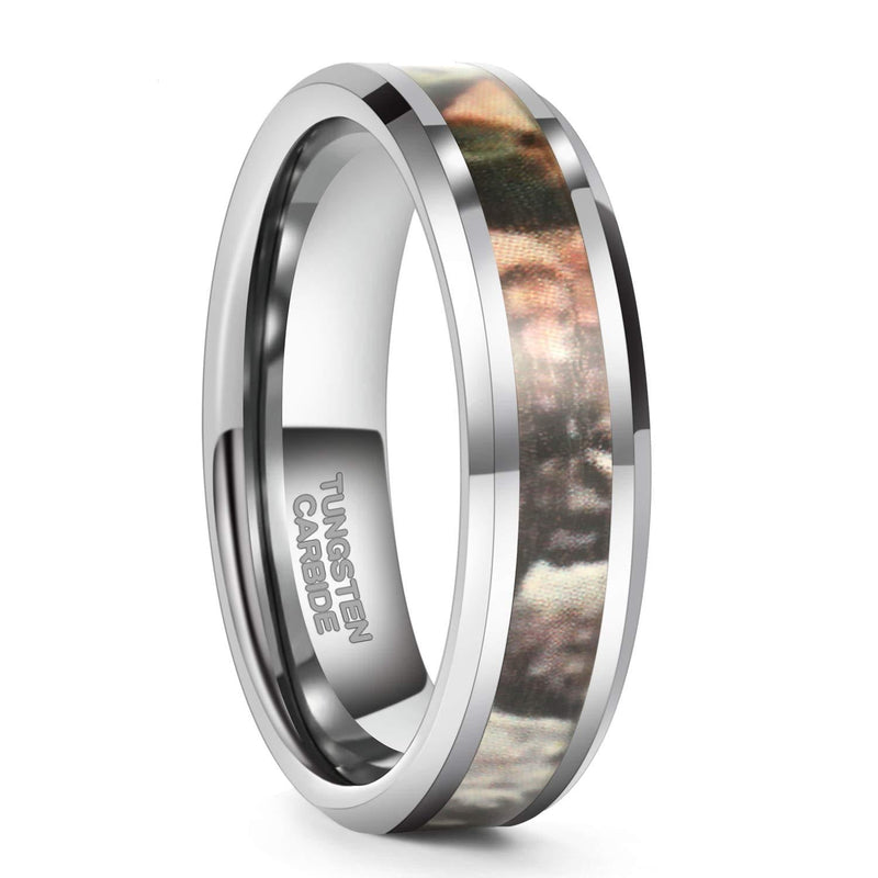 [Australia] - Frank S.Burton 6mm 8mm Camo Wedding Bands for Men Women Hunting Tungsten Carbide Rings Comfort Fit Size 5-13 6mm Pink Forest 4 