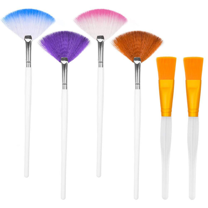 [Australia] - 6 PCS Facial Brushes Fan Mask Brush Mask Brush Mask Brushes Acid Applicator for Peel Masques Glycolic Mask Makeup 