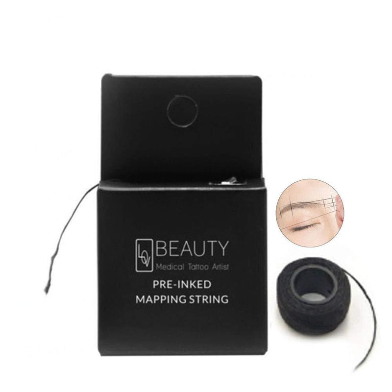 [Australia] - Microblading Mapping String Pre-Inked Eyebrow Marker Thread Tattoo Brows Point Line Tool Mess-Free Thread, Create a Crisp, Spot-on Brow Map Every Time- Bamboo Charcoal Thread 